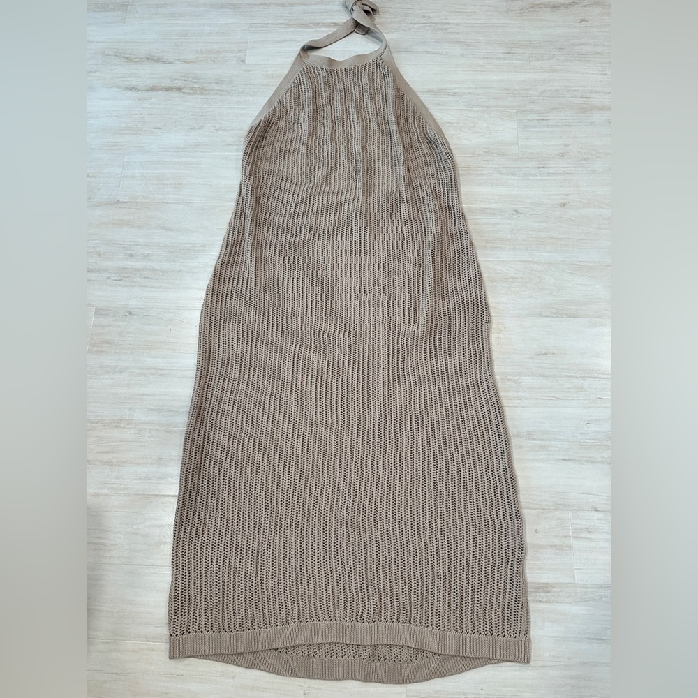 Summersalt Tan Crochet Halter Maxi Dress - Picture 3 of 9